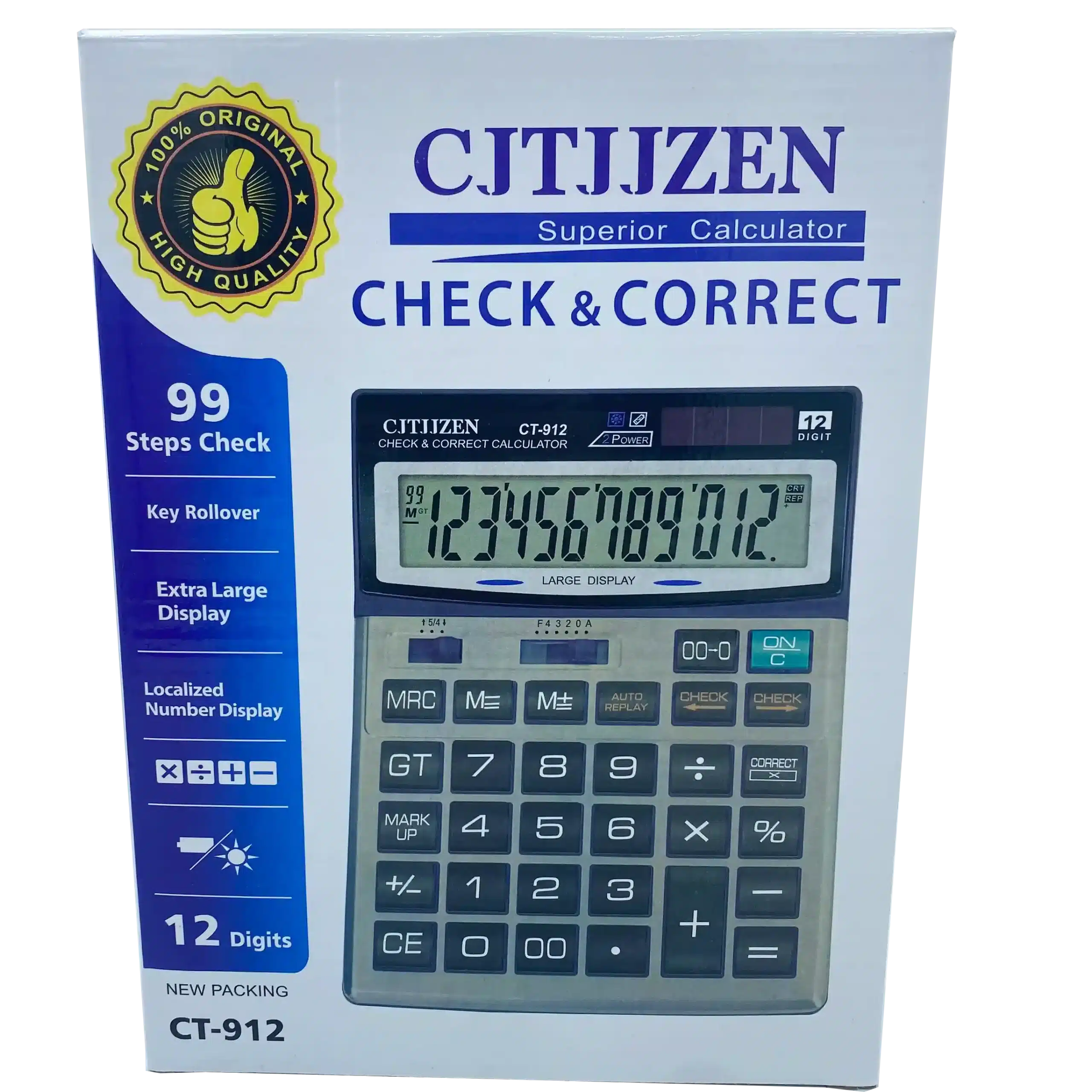 Elektronik CT-912 Hesap Makinesi Ofis Masaüstü 12 Haneli Digital