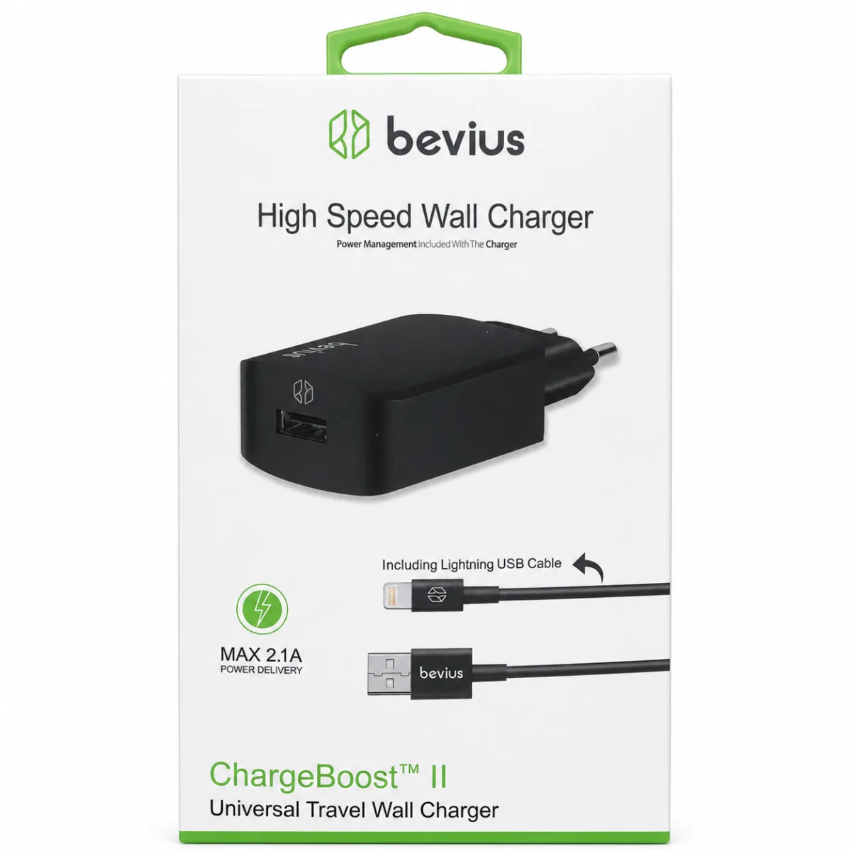 Lightning Siyah 10W Kablolu Duvar Şarj Cihazı BVS-CH416