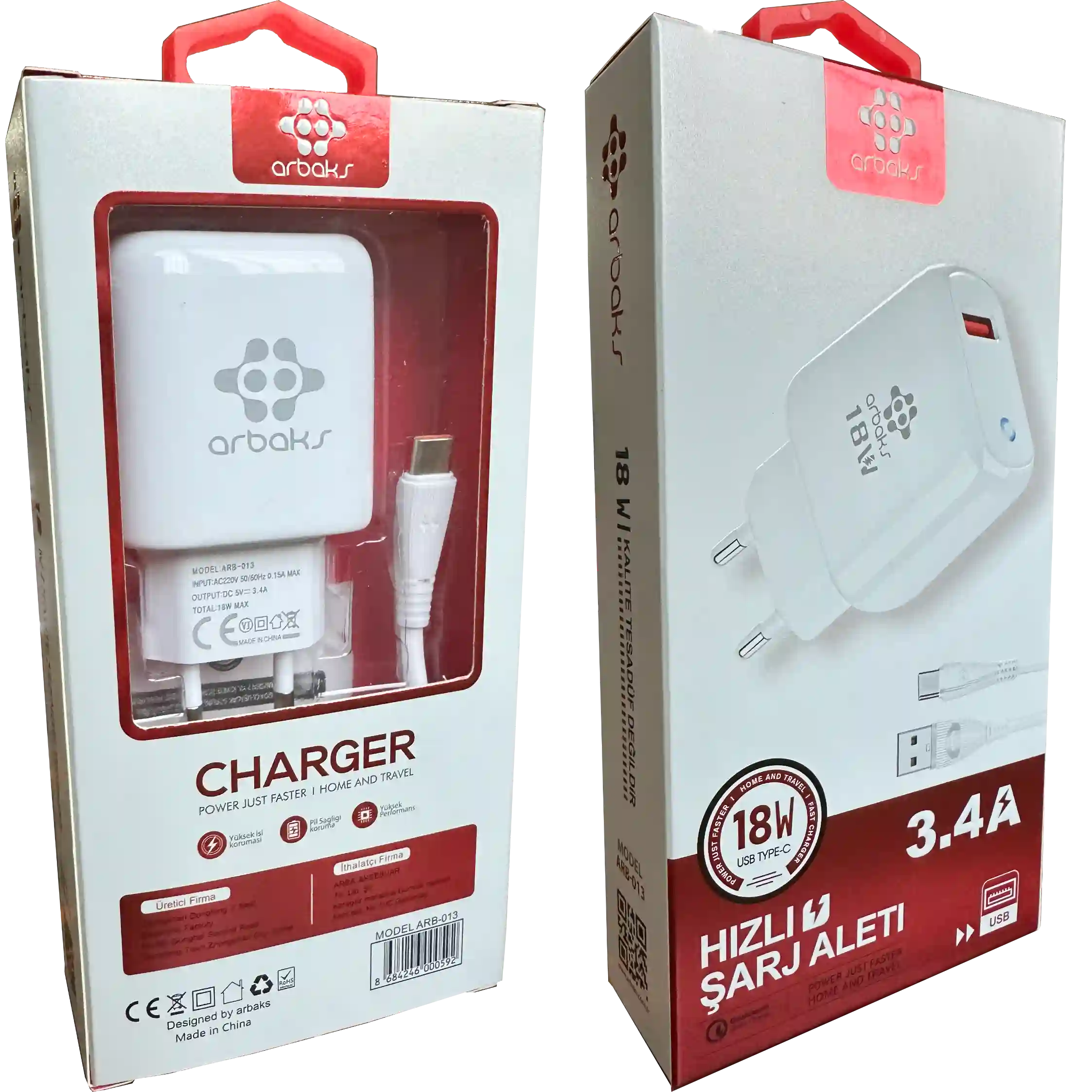 Led 18W 3.1A TYPE-C  Hızlı Şarj Aleti Arbaks Arb-013