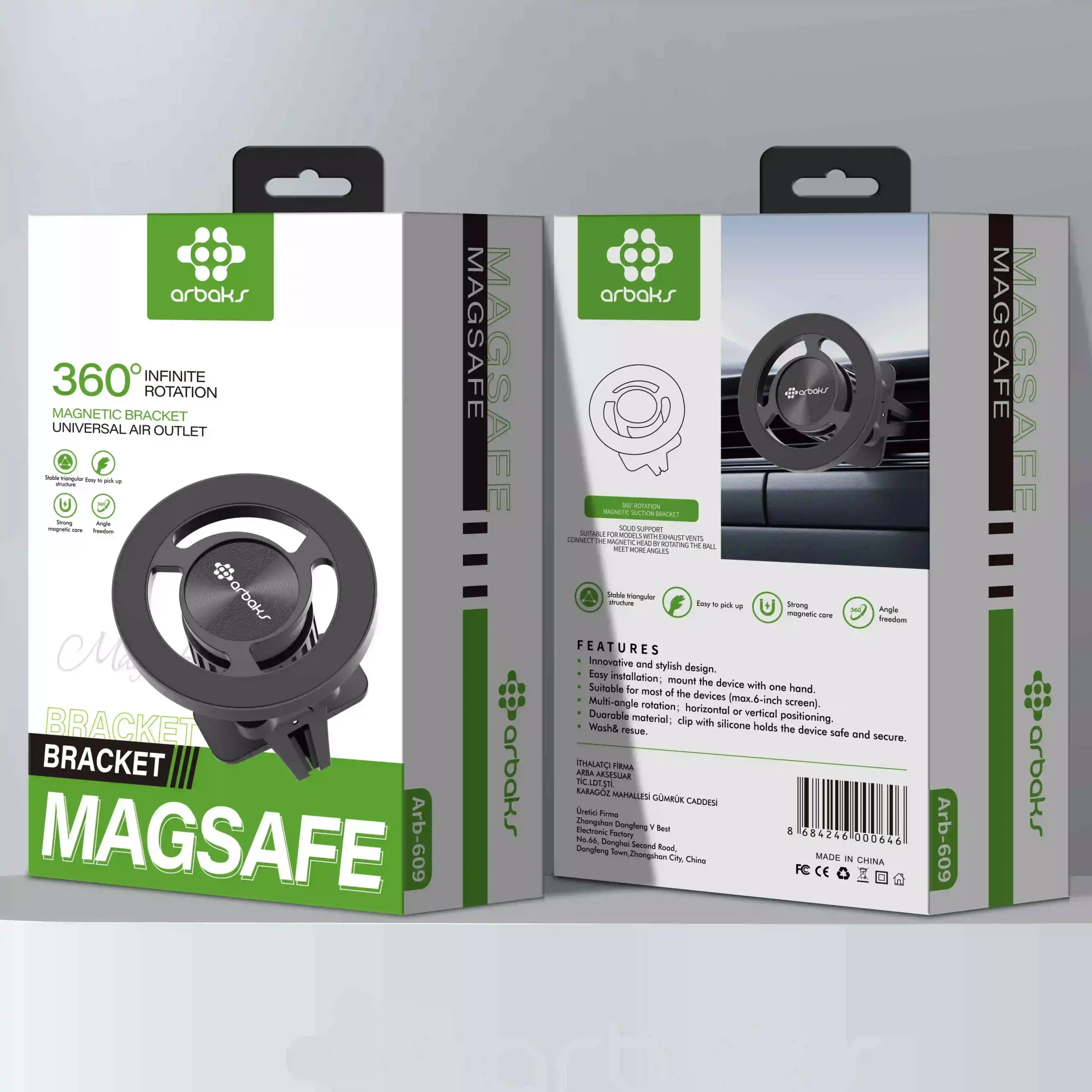 Magsafe Araç Telefon Tutucu Arbaks Arb-609