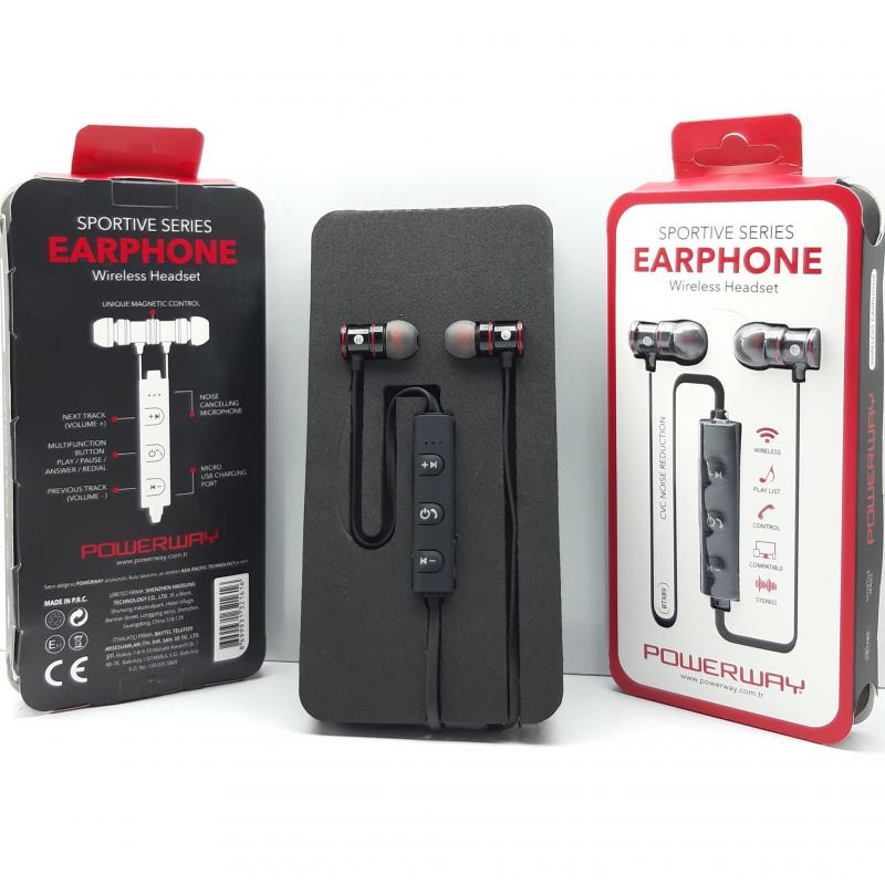 Mıknatıslı Kablosuz Bluetooth kulaklık PowerWay BTX89