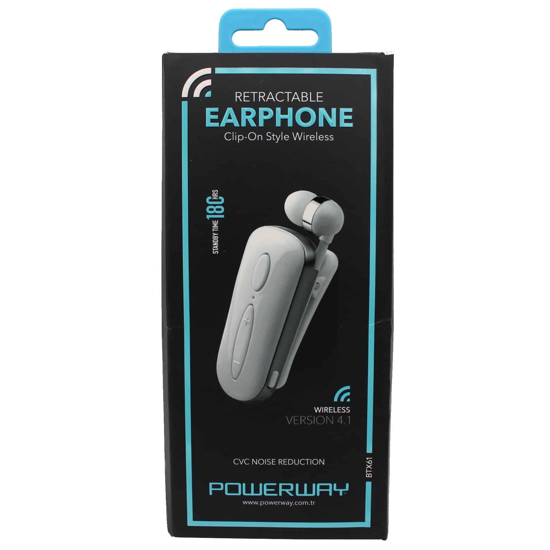 Titreşimli Makaralı Bluetooth Kulaklık PowerWay BTX61 (Beyaz)