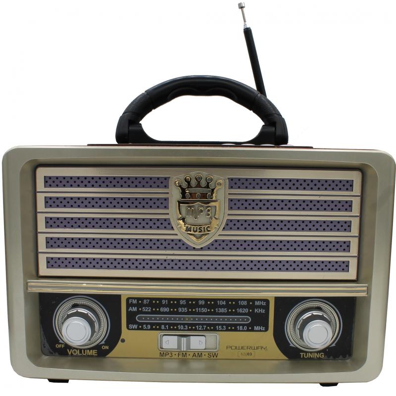 Nostaljik Radyo Portatif Bluetooth Hoparlör Usb Uzaktan Kumandal PowerWay NSJ03