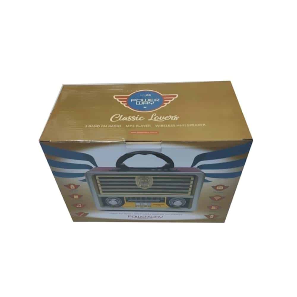 Nostaljik Radyo Portatif Bluetooth Hoparlör Usb Uzaktan Kumandalı PowerWay NSJ05