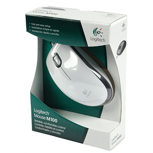 LOGITECH 910-005004, M100, USB Kablolu, 1000dpi, Optik, 3 Tuşlu, Beyaz Mouse