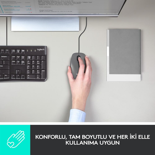 LOGITECH 910-006652, M100 Siyah, USB Kablolu, 1000dpi, Optik, 3 Tuşlu, Mouse