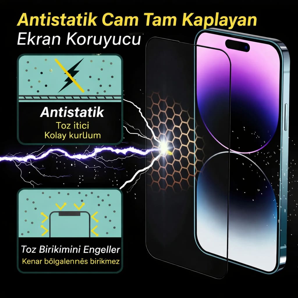 XIAOMI 17 PRO – Xiaomi Antistatik Cam Tam Kaplayan Ekran Koruyucu