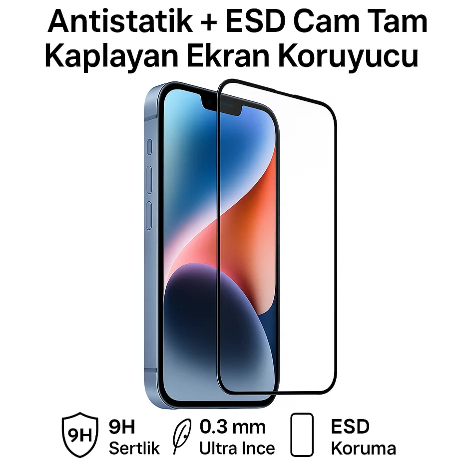 SAM S26 ULTRA – Samsung Antistatik Cam Tam Kaplayan Ekran Koruyucu (Parmak İzi)
