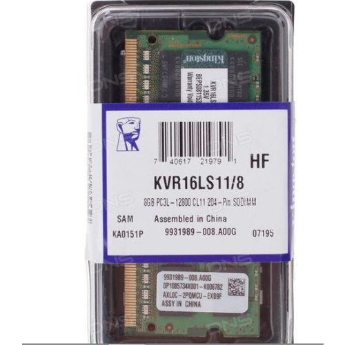 Kingston ValueRam 8GB 1600MHz DDR3 Notebook Ram (KVR16LS11/8)