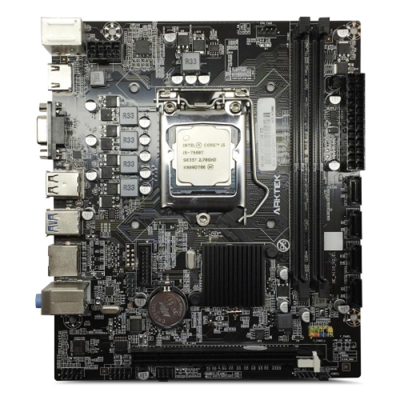 ARKTEK AK-H110M EG + INTEL i5-7500T İşlemci, ALPHA FORCE, 2xDDR4, D-SUB, HDMI, 7.Nesil, LGA1151 Soket, Anakart İşlemci Birlikte