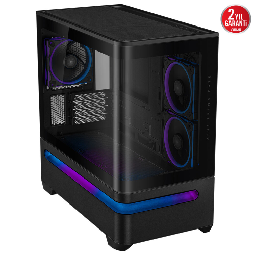 ASUS PRIME AP202 TG ARGB, PSU YOK, Tempered Glass, Kavisli Panel, ARGB, mATX, GAMING KASA