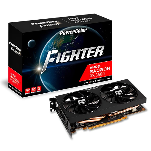 PowerColor AXRX-6600-8GBD6-3DH, Fighter, AMD Radeon RX 6600, 8Gb, GDDR6,128Bit, 1xHDMI, 3xDP, GAMING Ekran Kartı