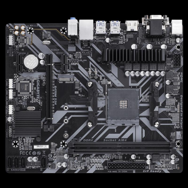 GIGABYTE B450M-S2H, 2xDDR4, M.2, D-SUB, DVI, HDMI, AM4 Soket Anakart