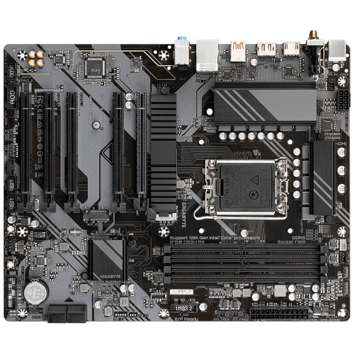 GIGABYTE B760 DS3H AX, rev.1.0, 4xDDR5, 2xM.2, DP, HDMI, Type-C, Wi-Fi 6E, Bluetooth v5.3, 12-13-14.Nesil, LGA1700 Soket, Anakart