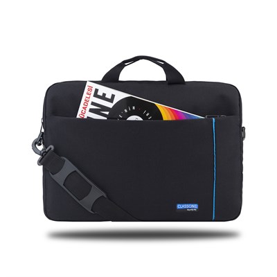 Classone BND700M WTXpro Su Geçirmez Kumaş WorkStation4 15.6 inch Laptop, Notebook Çantası-Siyah/Mavi