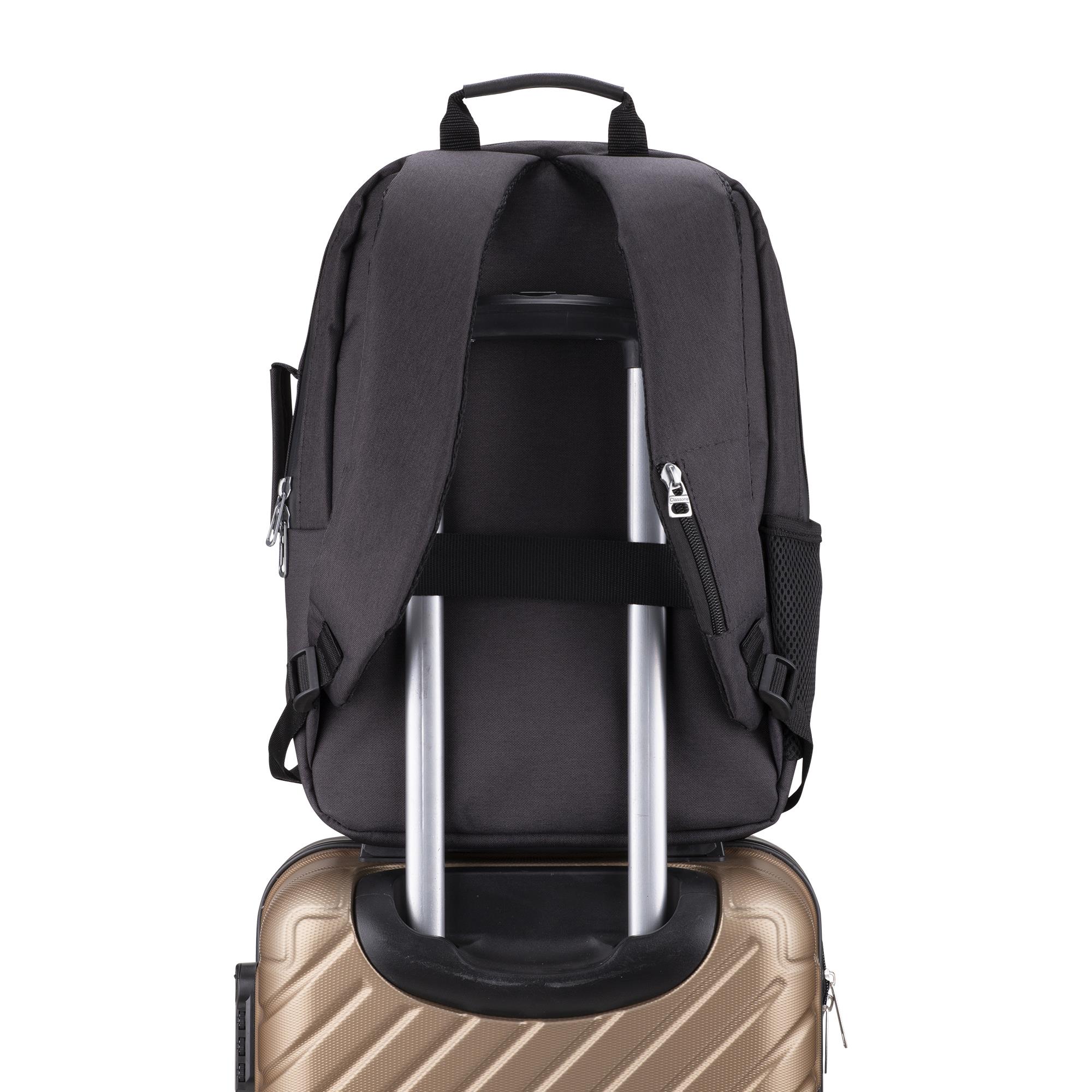 Classone BP-TX304 Combo Serisi 15,6 inch , Su Geçirmez Kumaş ve Su Geçirmez fermuar Notebook, Laptop , Macbook  Sırt Çantası -Antrasit Gri