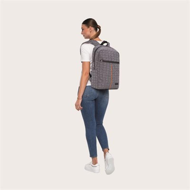 Classone WTX506GT Pro 15.6 inch uyumlu WTXpro Su Geçirmez Kumaş, Su Geçirmez Fermuar, Macbook , Laptop , Notebook Sırt Çantası -Gri/Turuncu