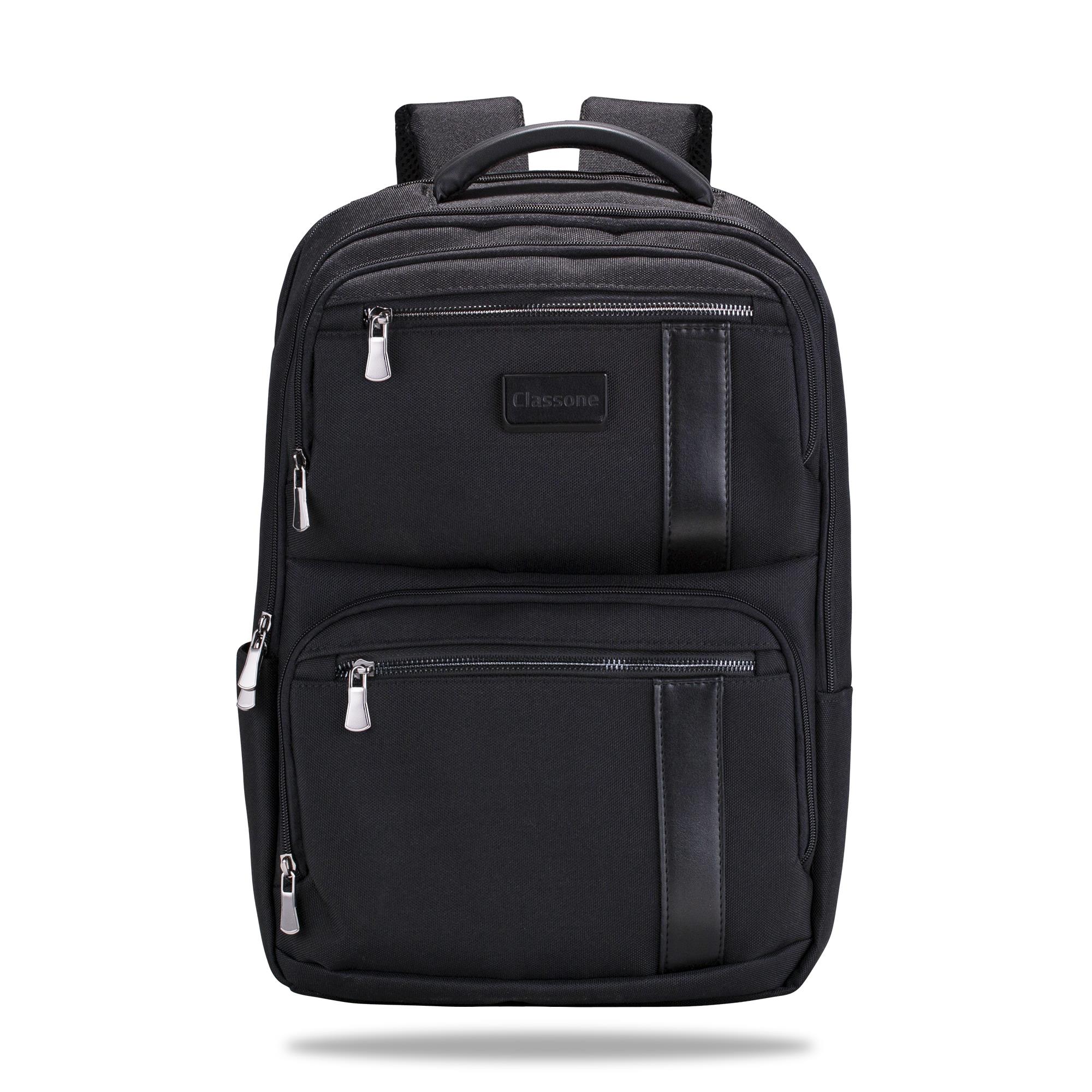 Classone BP-BS100  Business VIP B1 - Serisi 15.6 inch Uyumlu WTX Pro Su Geçirmez Kumaş Laptop Sırt Çantası -Siyah