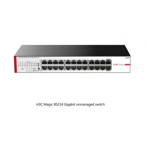 H3C Magic BS224, 24 Port, GigaBit, 2 Port GigaBit Uplink, Metal Kasa, Yönetilemez, Rack Mount Switch