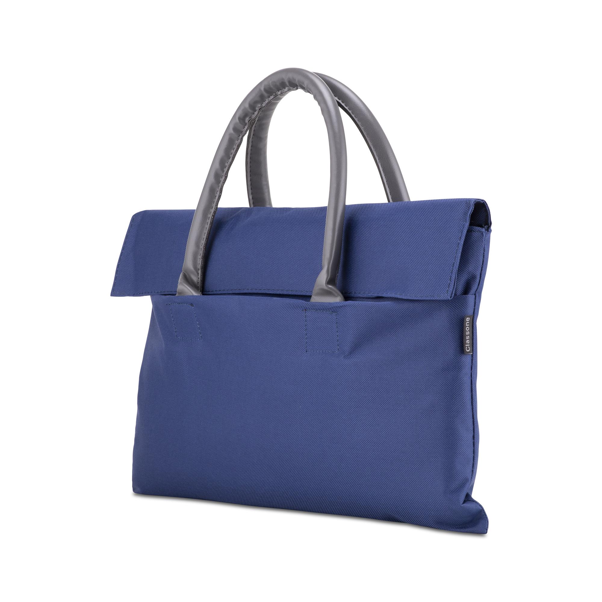 Classone BYN-EL001 WTXPro Su Geçirmez Kumaş 13-14 inch Bayan Laptop El Çantası- Tote Bag – Lacivert