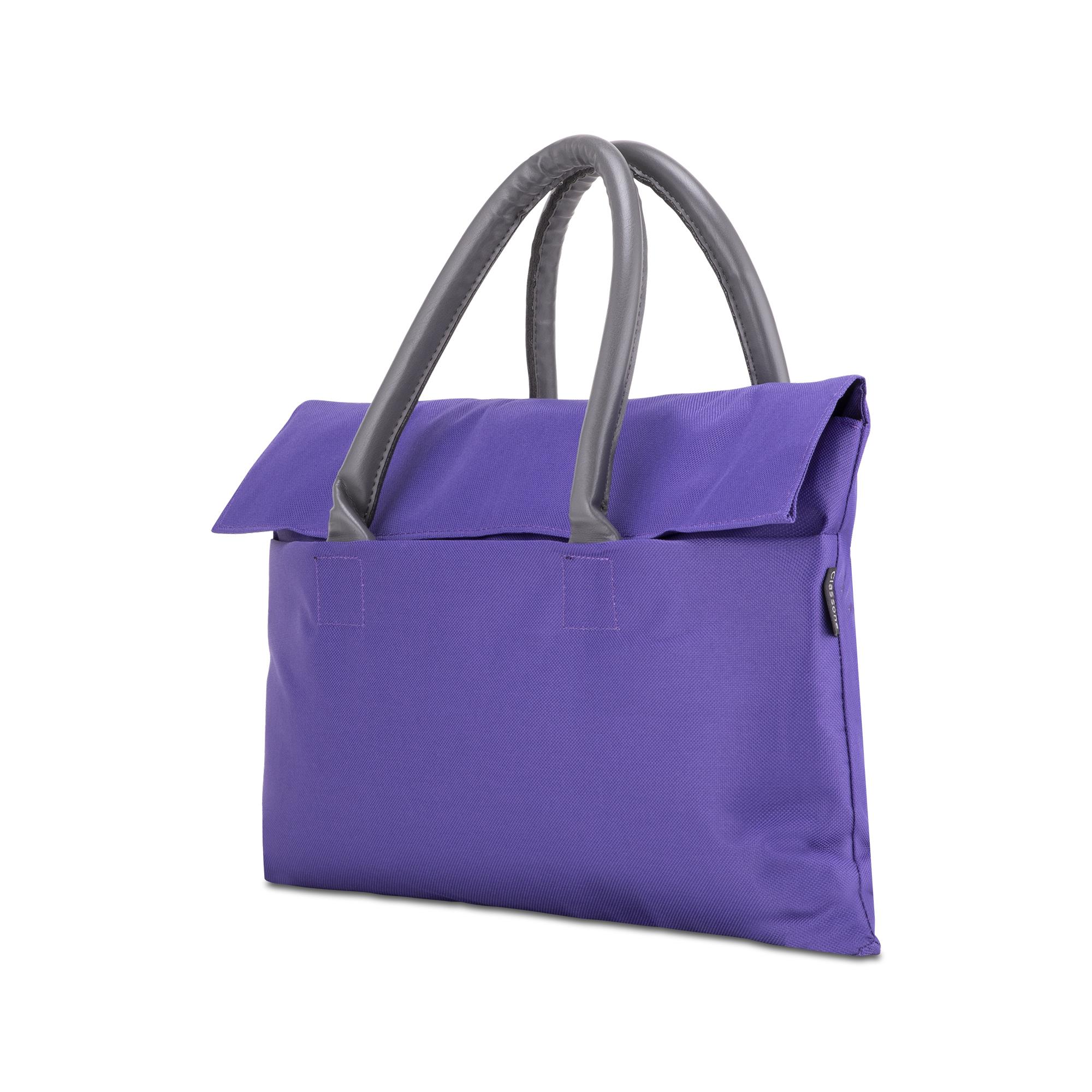 Classone BYN-EL003 WTXPro Su Geçirmez Kumaş 13-14 inch Bayan Laptop El Çantası- Tote Bag – Mor