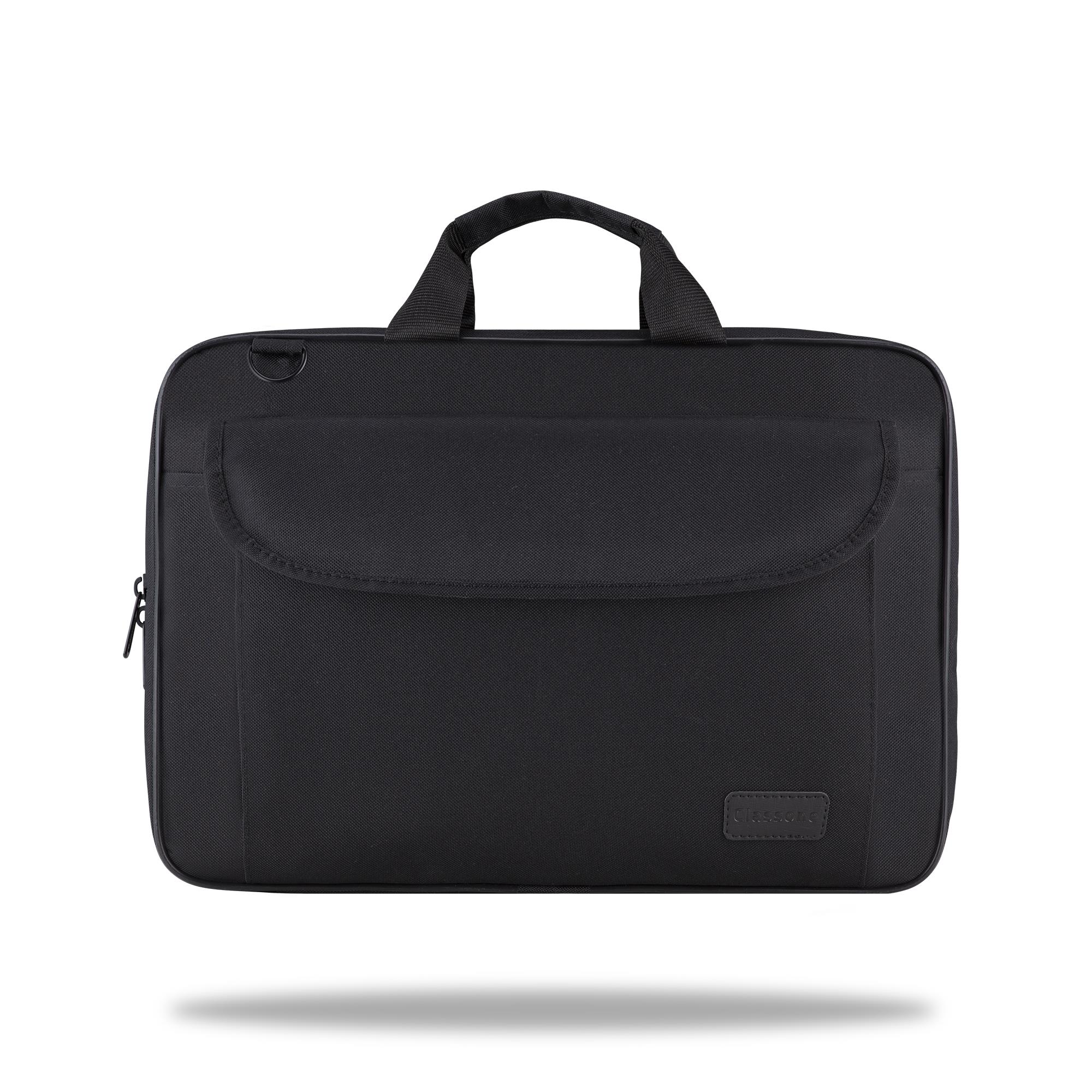 CLASSONE C100 15.6 inch Wtx Pro Su Geçirmez Kumaş Tam Açılır Laptop, Notebook Çantası – Siyah