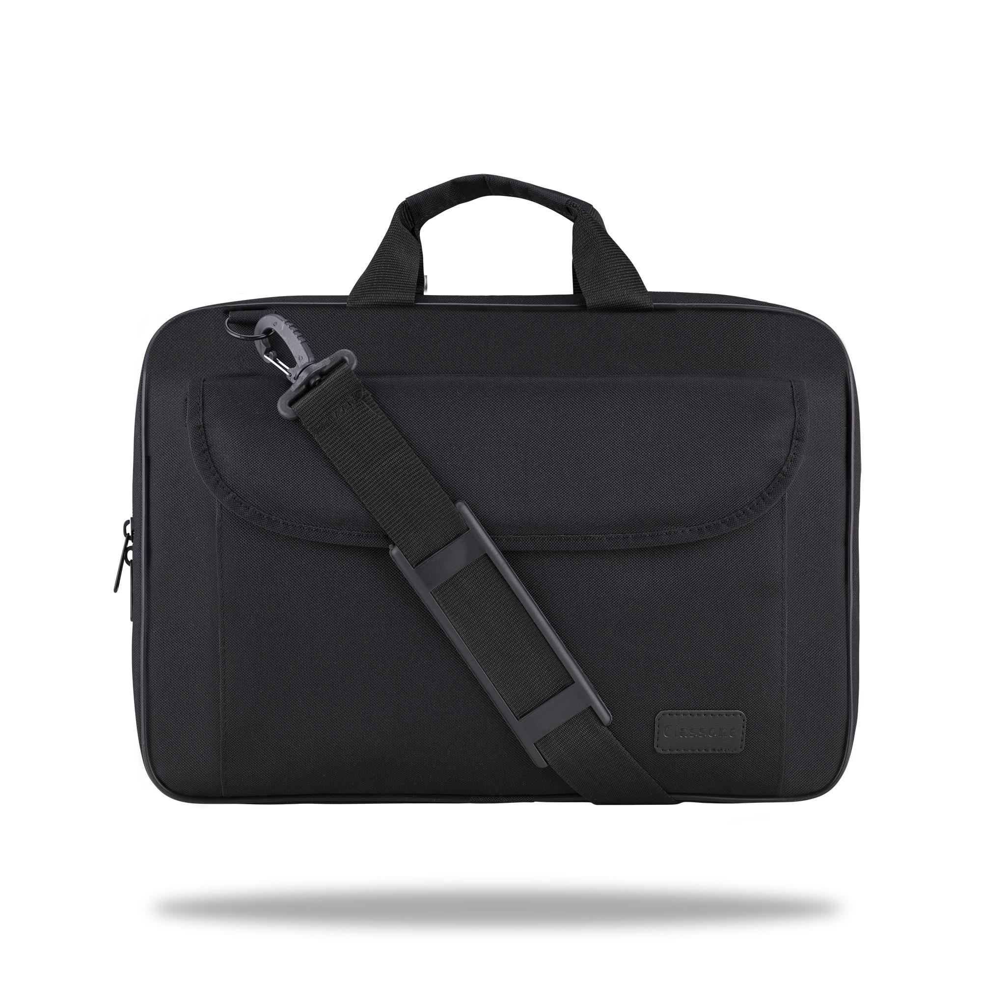 CLASSONE C100 15.6 inch Wtx Pro Su Geçirmez Kumaş Tam Açılır Laptop, Notebook Çantası – Siyah