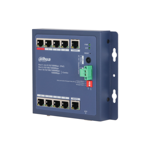 DAHUA CHS4110-8ET-90-F, 8 Port, Megabit, PoE 90W, 1 Port Uplink, 1 Port Combo, Cloud Yönetilebilir, Switch