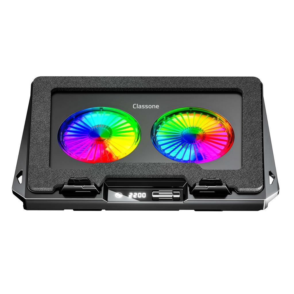 Classone GT102 Gaming Laptop Soğutucu, 2200rpm , Rgb Işıklı , Led Display , Notebook Soğutucu Stand