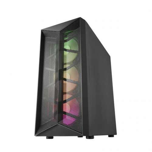 FSP CMT211A Mid Tower, 550W Siyah, Temperli Cam, RGB, ATX GAMING KASA