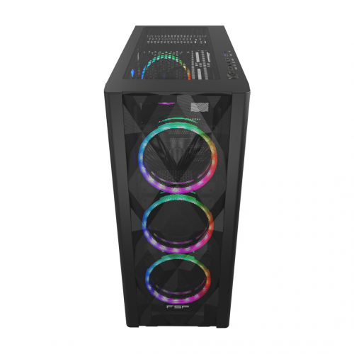 FSP CMT595AL Mid Tower, 650W 80+ Bronze, Siyah,  Temperli Cam, RGB, ATX GAMING KASA