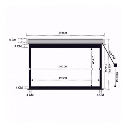 Codegen EX-30 MOTORLU PROJEKSİYON PERDESİ 300x225 (Arkası Siyah Fonlu - Duvar/Tavan Asılabilir)