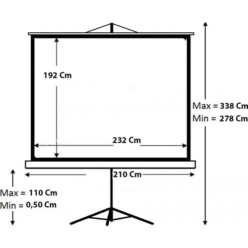 Codegen TX-24 TRIPOD PROJEKSİYON PERDESİ 240X200 (Arkası Siyah Fonlu - Taşınabilir Ayaklı Model)