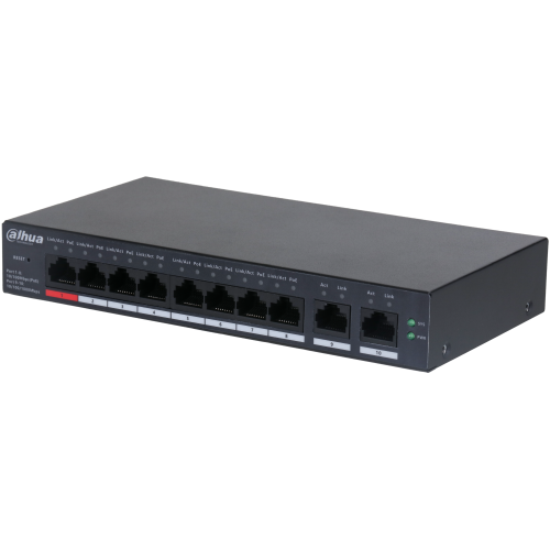 DAHUA CS4010-8ET-110, 8 Port, Megabit, PoE 110W, 2 Port Uplink, Cloud Yönetilebilir, Switch