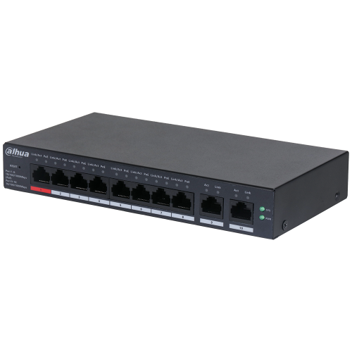 DAHUA CS4010-8GT-110, 8 Port, Gigabit, PoE 110W, 2 Port Uplink, Cloud Yönetilebilir, Switch