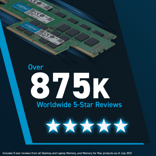 CRUCIAL CT16G48C40U5, 16Gb, 4800Mhz, DDR5, 1.1V, CL40, Desktop RAM (By Micron)