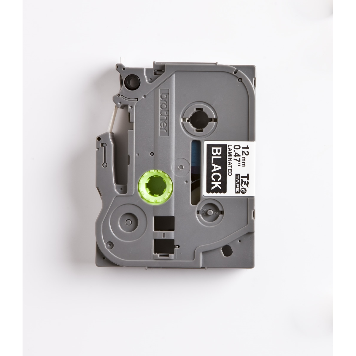BROTHER P-TOUCH TZE-335 TZE-TAPE 12MM SIYAH UZERINE BEYAZ LAMINASYONLU ETIKET