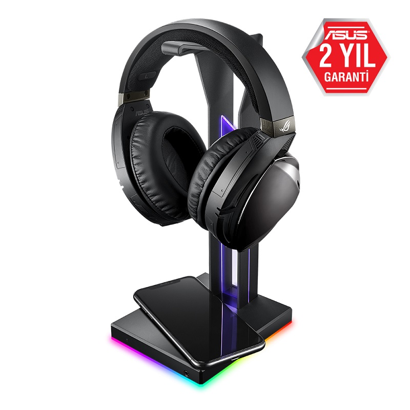 ASUS ROG THRONE 7.1 SURROUND SES ÇİFT USB 3.1 YUVASI VE AURA SYNC DESTEKLİ KULAKLIK STANDI