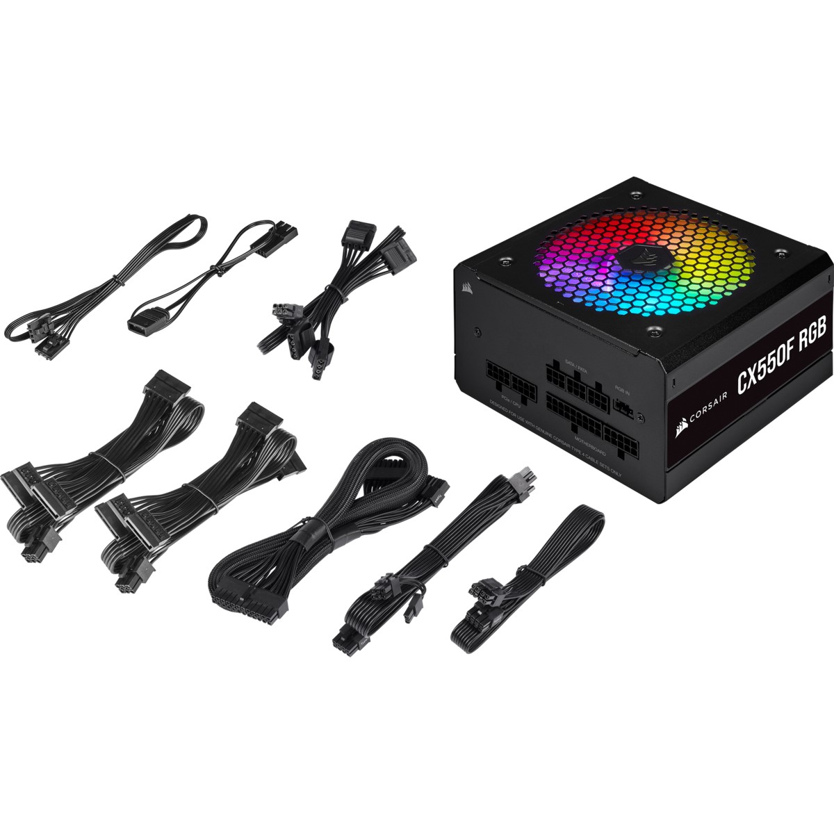 CORSAIR 650W 80+ BRONZE CX550F CP-9020216-EU TAM MODULER RGB POWER SUPPLY