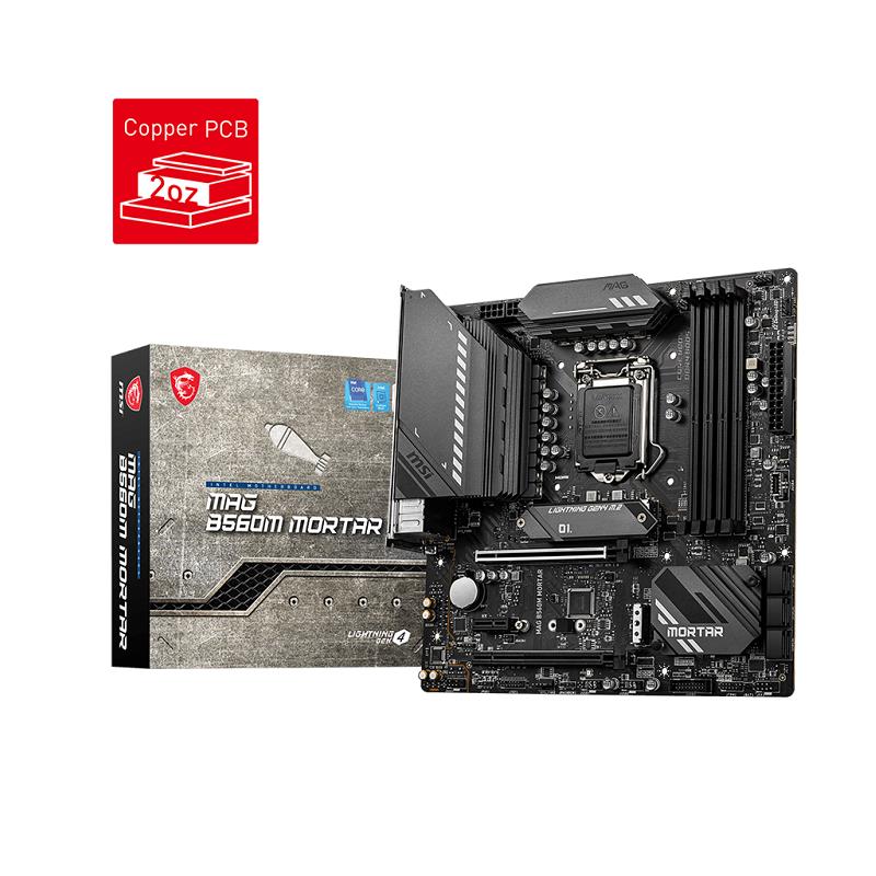 MSI MAG B560M MORTAR DDR4 M2 PCIE NVME HDMI-DP PCIE 16x v4.0 1200p mATX