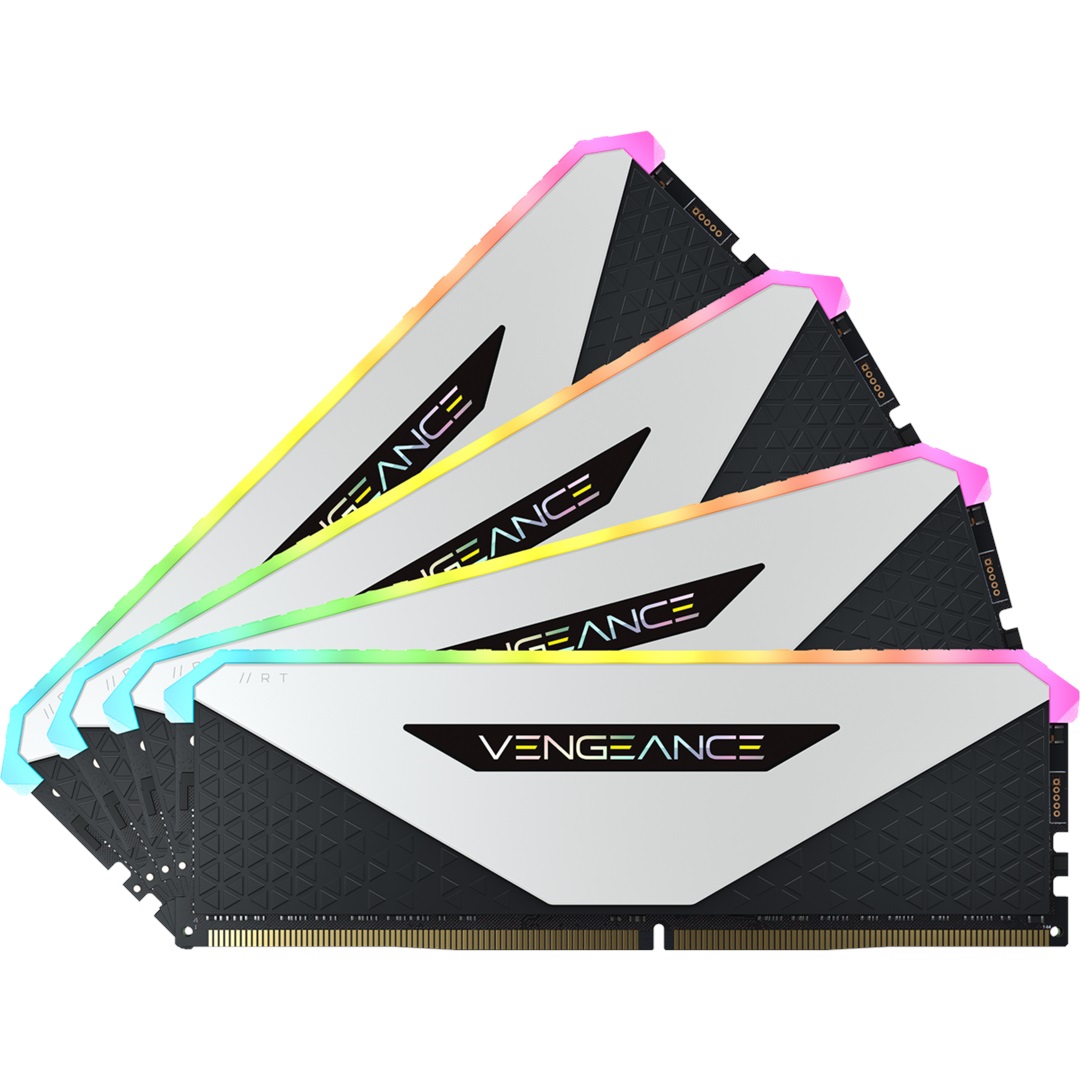 CORSAIR CMN32GX4M4Z3200C16W 32GB (4x8GB) DDR4 3200 MHz C16 VENGEANCE RGB RT WHITE DIMM BELLEK