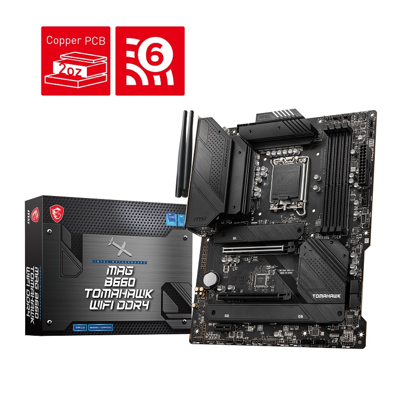 MSI MAG B660 TOMAHAWK WIFI DDR4 M2 NVME PCIE 16X v4.0 1700p ATX