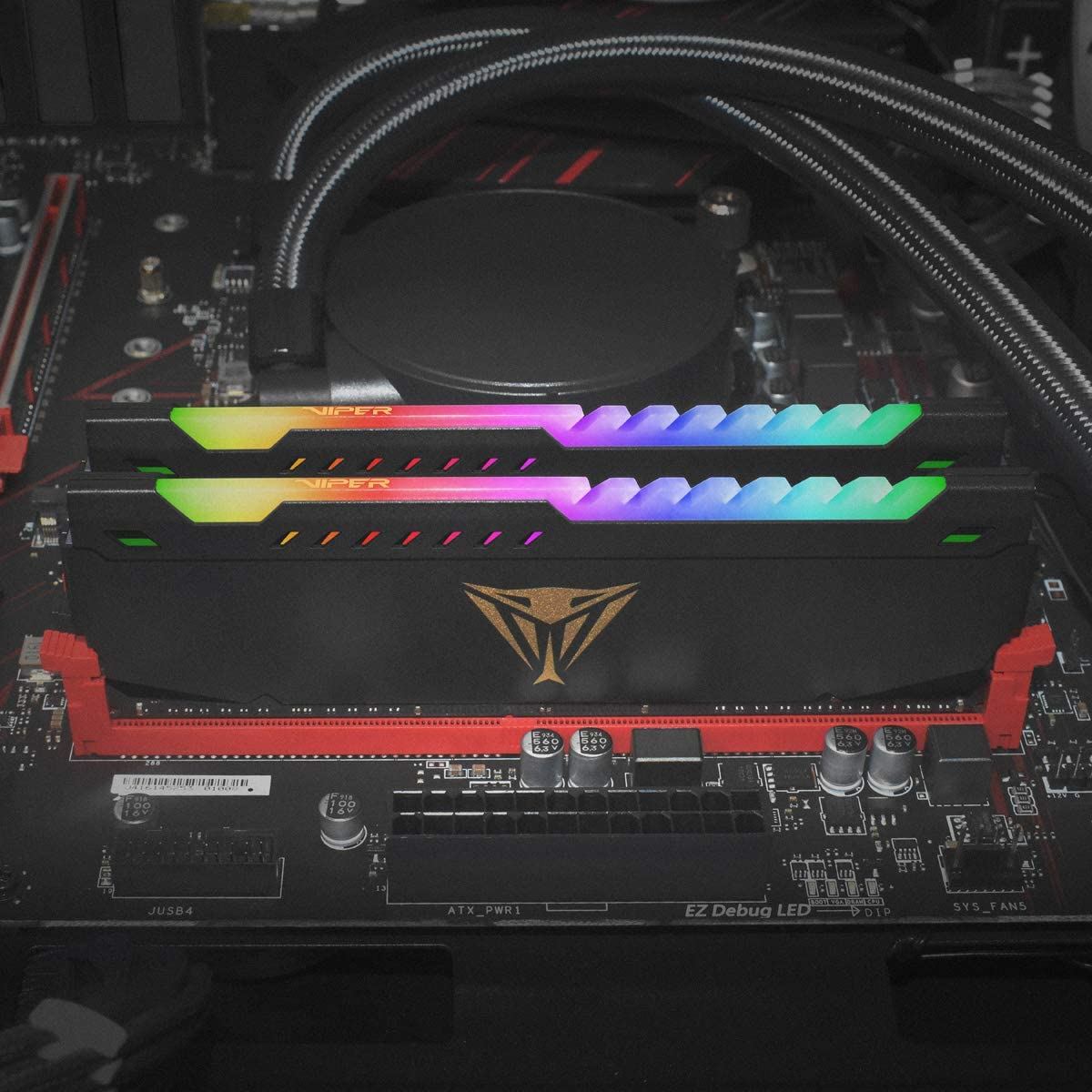 PATRIOT 16GB (2X 8GB) 3200MHz DDR4 DUAL KIT RGB PC RAM VIPER STEEL PVSR416G320C8K