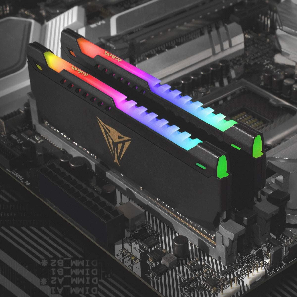 PATRIOT 16GB (2X 8GB) 3200MHz DDR4 DUAL KIT RGB PC RAM VIPER STEEL PVSR416G320C8K