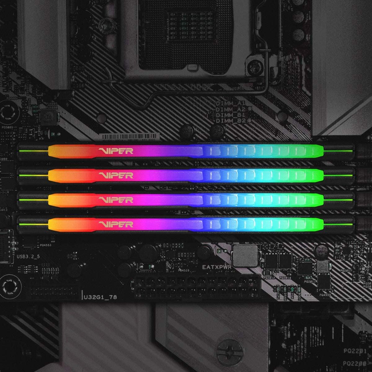 PATRIOT 8GB DDR4 3600MHz CL18 RGB PC RAM VIPER PVSR48G360C0