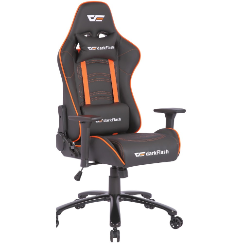 DARKFLASH RC600 Ergonomik Tasarım, Ayarlanabilir 3D Kolçak, Bel ve Sırt Dayama, Metal Taban, Oyuncu Koltuğu (Siyah-Turuncu)