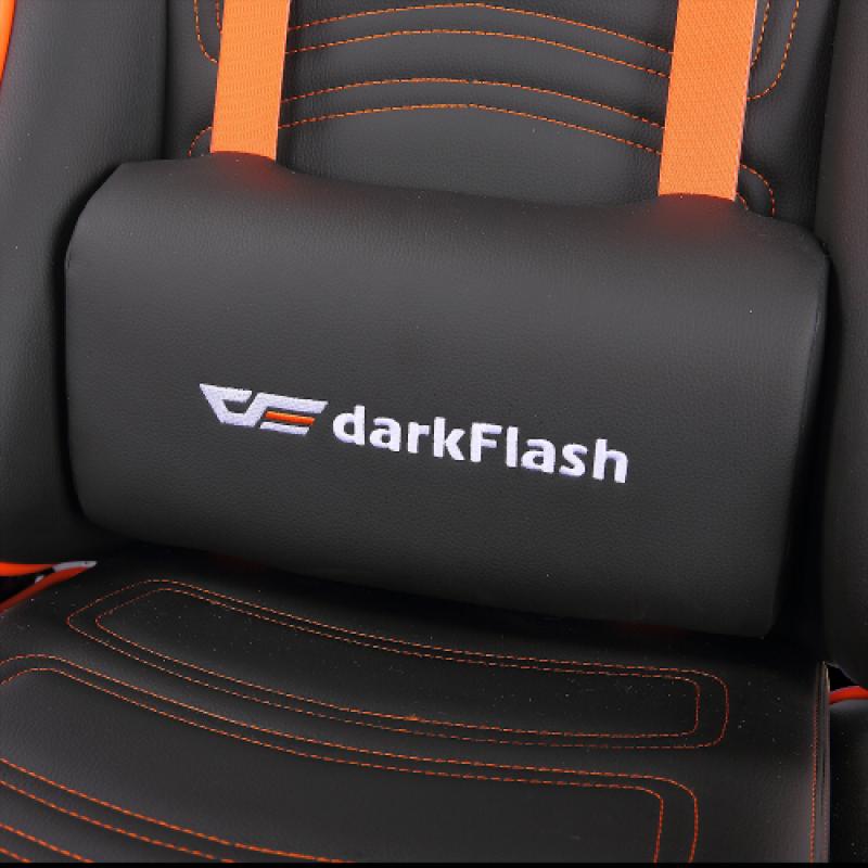 DARKFLASH RC600 Ergonomik Tasarım, Ayarlanabilir 3D Kolçak, Bel ve Sırt Dayama, Metal Taban, Oyuncu Koltuğu (Siyah-Turuncu)
