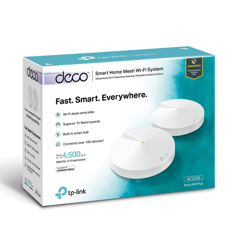 TP-LINK DECO M9 Plus, AC2200, İkili Mesh, 2134Mbps Dual Band, 2Port Gigabit Lan, 600m2 kapsama Alanı, Router, Geniş Alan İnternet Ağı Sağlayıcısı