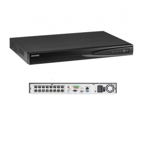 HIKVISION DS-7616NI-Q2/16P, 16Kanal PoE, 8Mpix, H265+, 2 HDD Desteği, 2160P Kayıt, 160Mbps Bant Genişliği, Metal Kasa, NVR