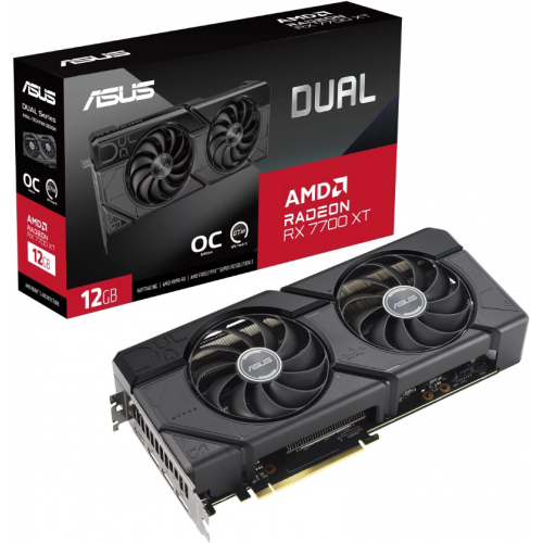 ASUS DUAL-RX7700XT-O12G, 12Gb, 192Bit, GDDR6, 1xHDMI, 3xDP, GAMING Ekran Kartı